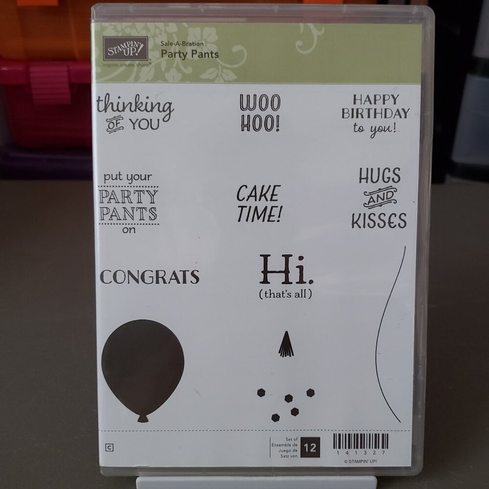 Stampin' Up! 'PARTY PANTS' Cling Stamp Set (Used)
